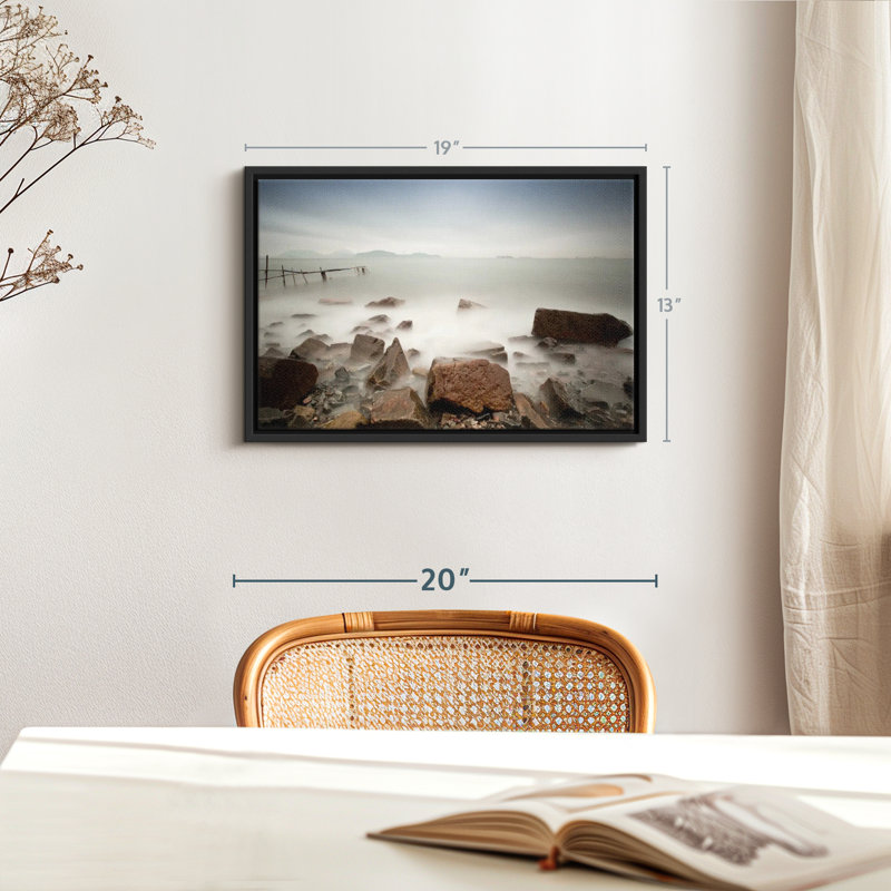 «Foggy Beach», reproduction sur toile, H 13 po x l 19 po