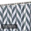 Rideau de douche géométrique à chevrons bleu classique avec 12 crochets-1563067070