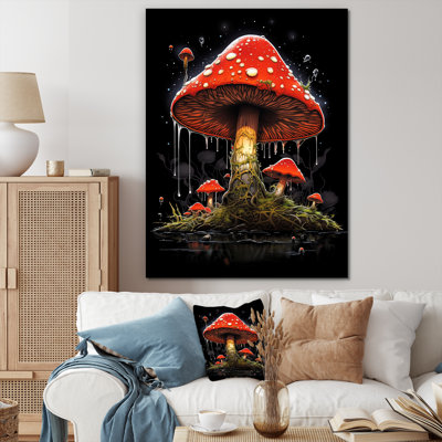 " Amarita Magical Mushroom Vintage Illustration I "