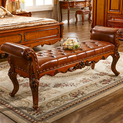Banc rembourré en similicuir American Bed