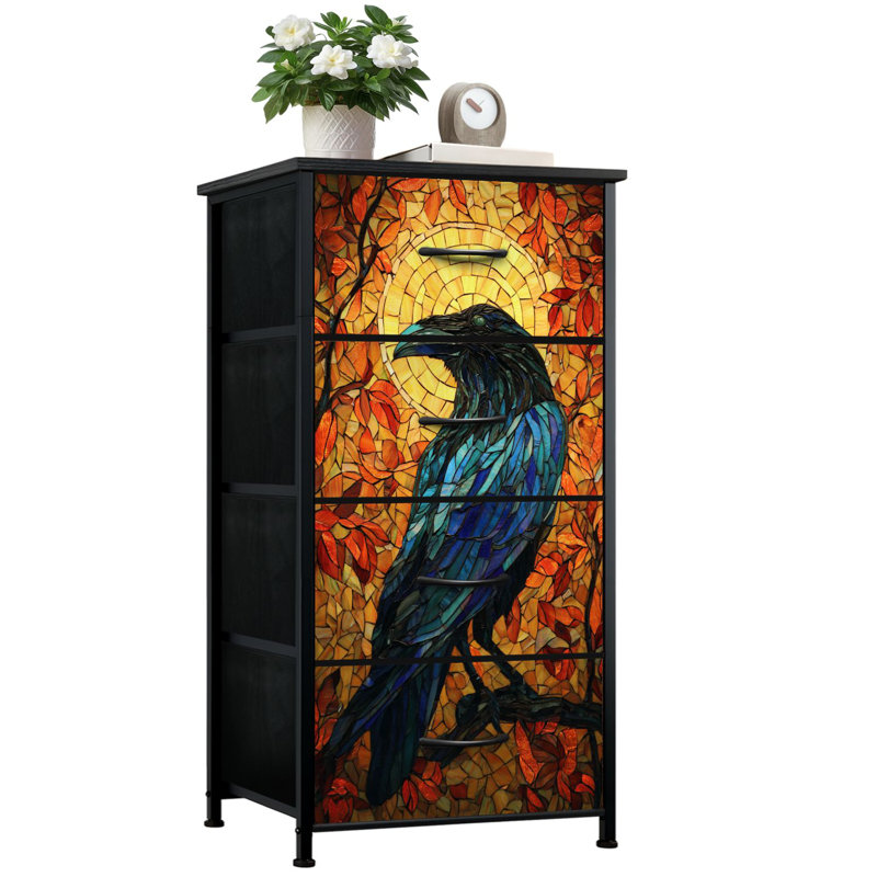 Commode pour chambre à coucher avec 4 tiroirs de rangement.