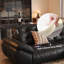 Canapé-lit moderne en cuir fleur 78,74 po-130860365