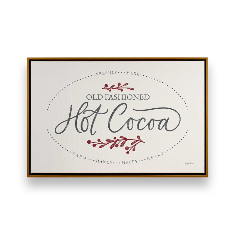 «Hot Cocoa», reproduction sur toile dans un satin, Cadre doré, H 20,75 po x l 30,75 po x P 1,75 po