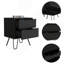 Table de chevet, table de bout, quatre pieds et deux tiroirs Augusta - noir-509674315