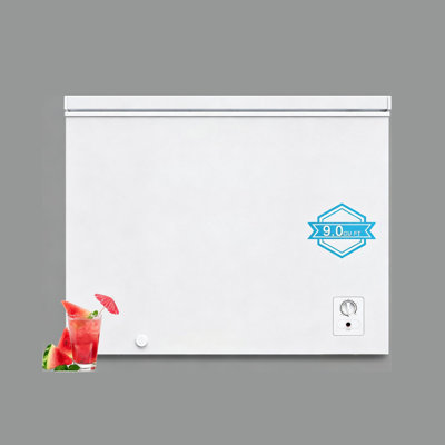 Large Chest Freezer 9 Cu ft Deep Freezer FreeStanding Top Door Freezer with 8 Adjustable Thermostat and Removable Basket Universal Wheels Manual Defrost for Garage White