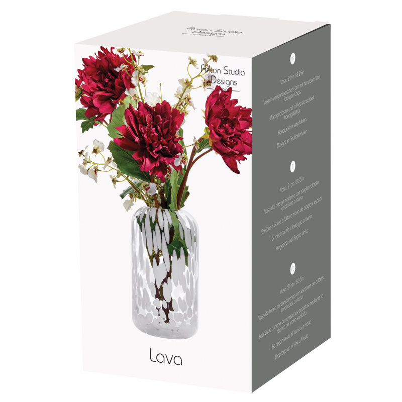 Lava Vase, 8.25", White