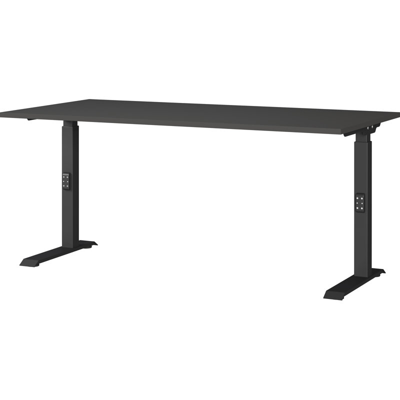 Bonares Adjustable Metal Base Desk, Black, 91cm H x 160cm W x 80cm D