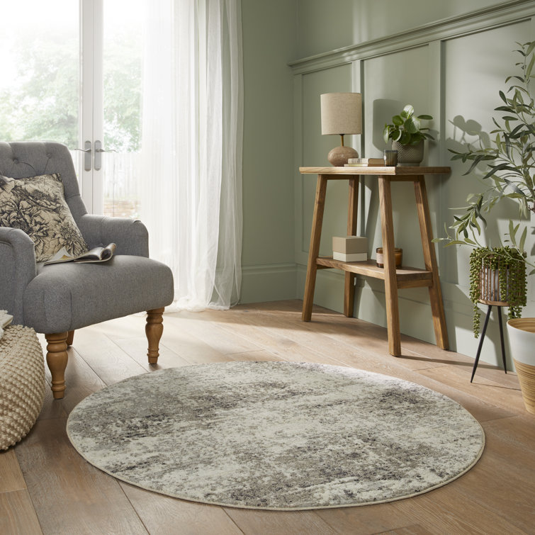Edgeworth Abstract Machine Woven Cream Grey Area Rug