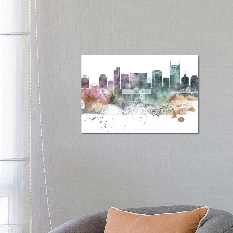 Nasville Pastel Skylines - Wrapped Canvas Painting, 45.72cm H x 66.04cm W x 1.91cm D