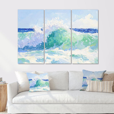 «Oceanic Waves Calm Horizon», ensemble de reproductions d'art mural côtier