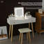 Ensemble de coiffeuse avec miroir lumineux à DEL et prise de courant, coiffeuse avec tiroirs et armoire