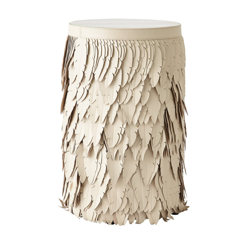 Emily Martini End Table, Ivory