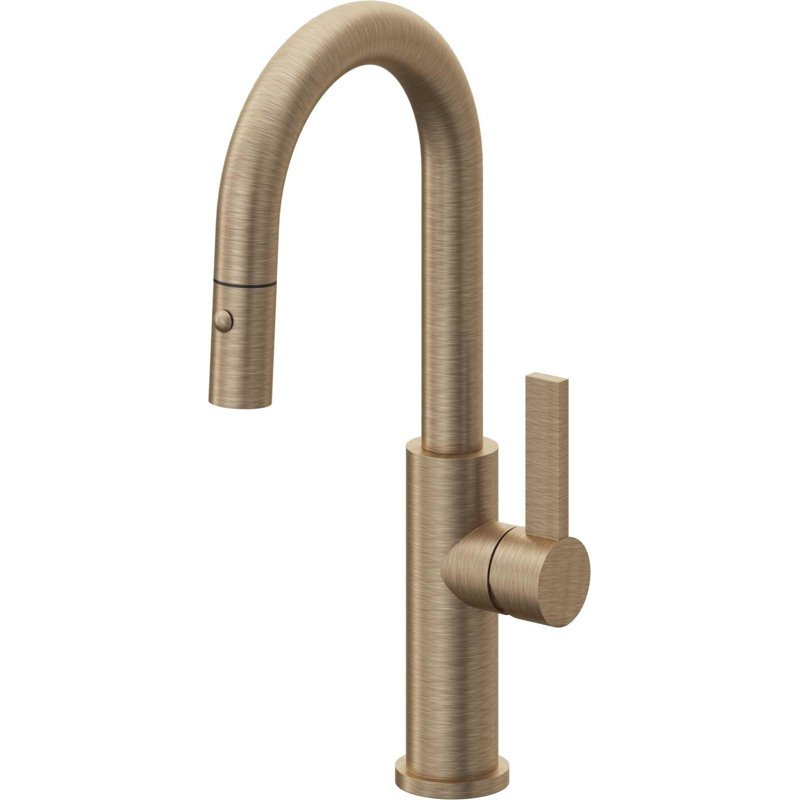 Corsano Pull Down Kitchen Faucet with FB Series Handle, Antique Brass Flat