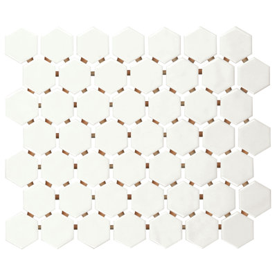 Itona Tile 1-1/2 x 1-1/2 Ceramic Hexagon Mosaic Tile (12 PC Per Carton) (9.72 SQFT Per Carton)