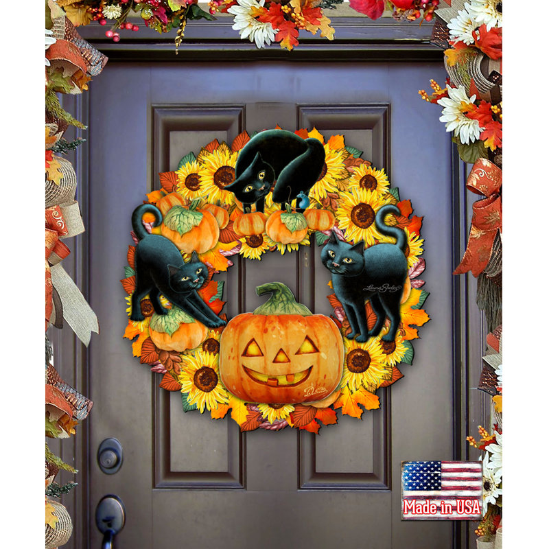 Couronne en bois Spooky Halloween 20 po