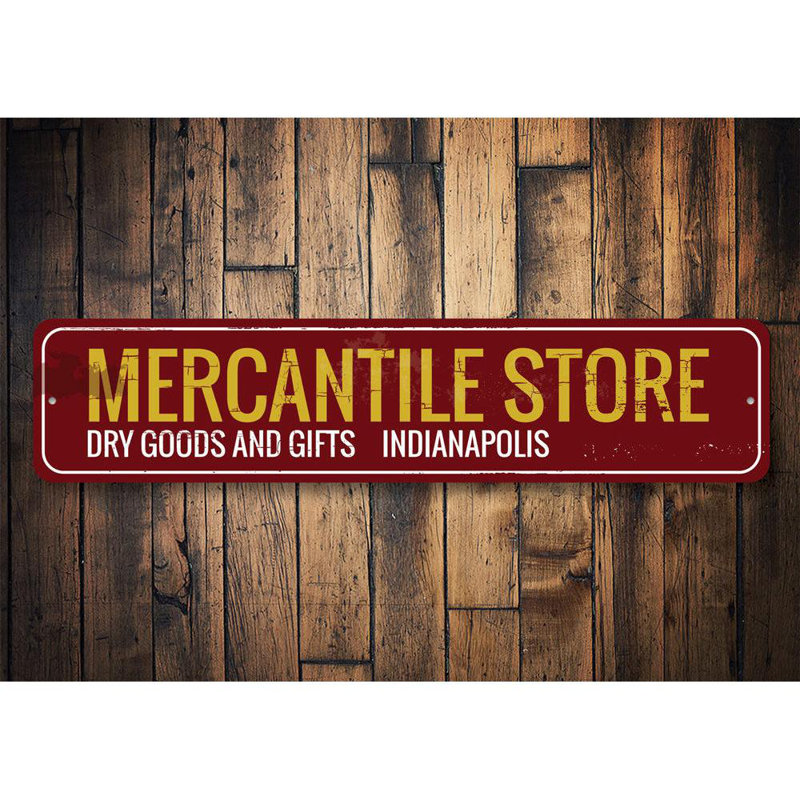 Enseigne Mercantile Store, H 6 po x l 24 po x P 0,06 po