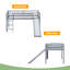 Lit simple mezzanine bas avec glissade, échelle, barrières de sécurité, lit mezzanine simple en bois d'hévéa-1396241315