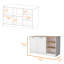 Îlot de cuisine à 2 portes avec grand espace de rangement en blanc moderne et en frêne, d'une hauteur de 35,6 po et d'une largeur de 59 po