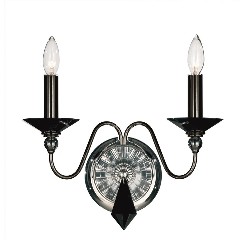 Jasmine 2 - Light Candle Wall Light, Polished Silver, Optic Clear