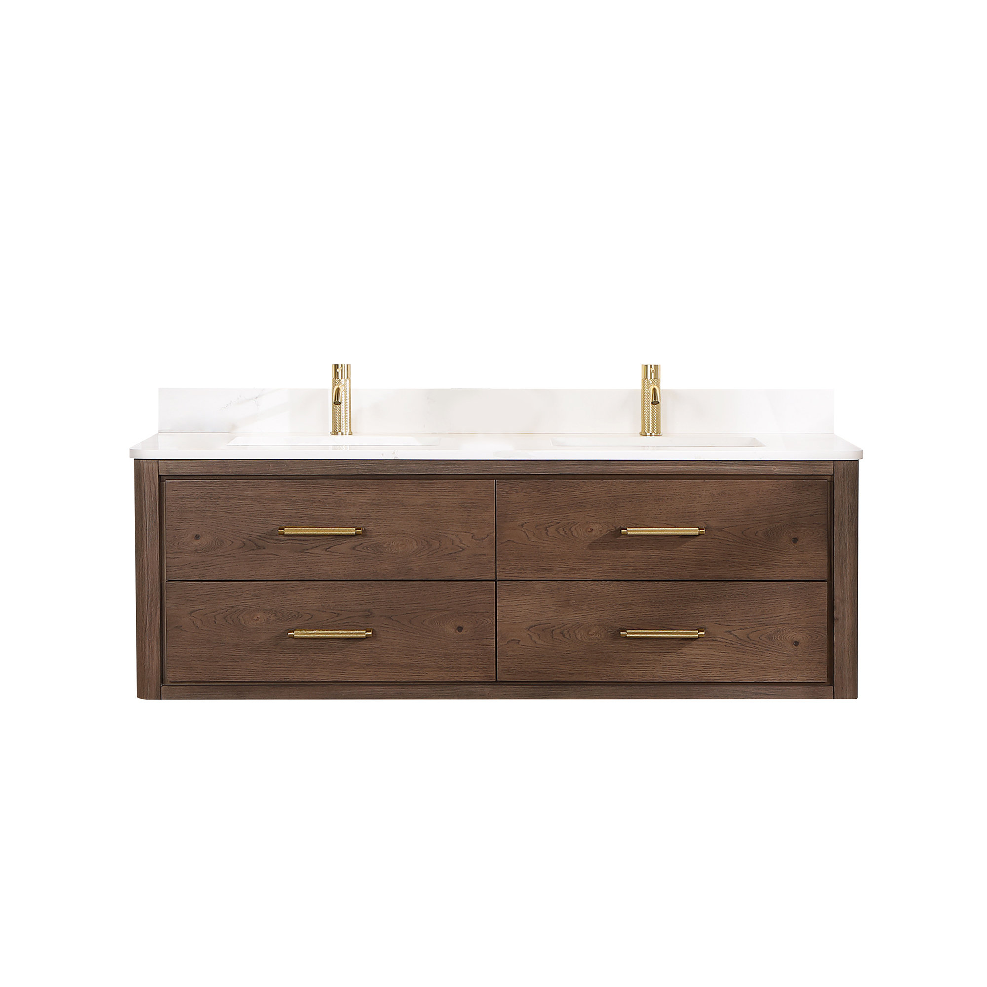 Cristo 60'' Double Bathroom Vanity, Dark Brown Oak