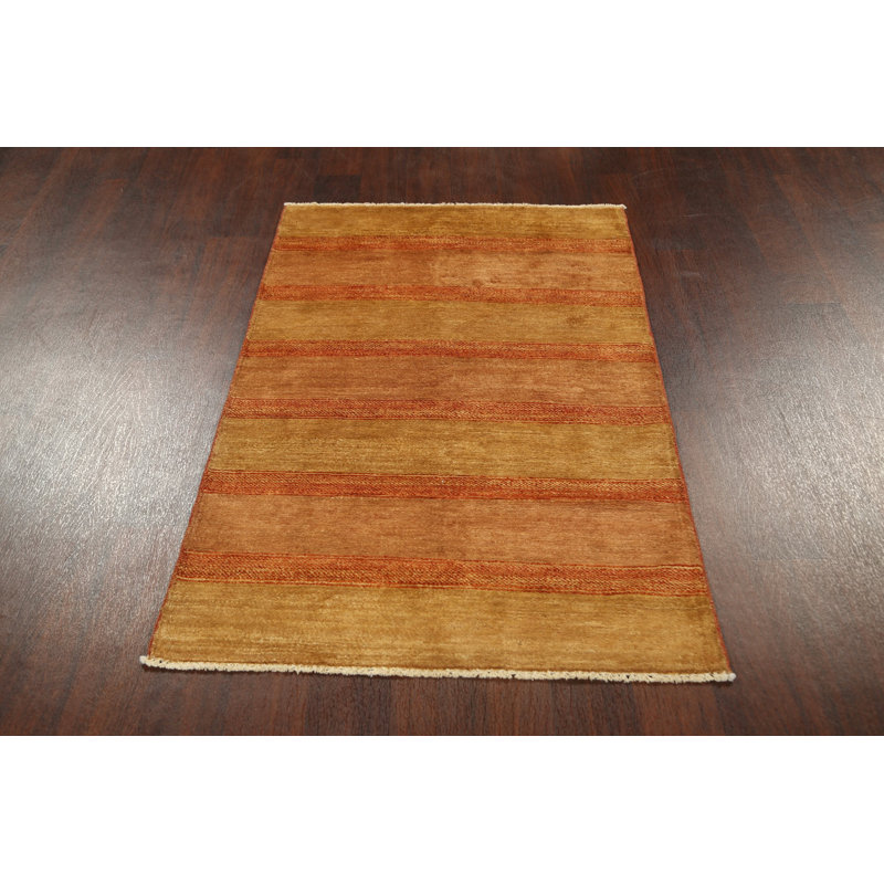 Tapis unique en laine noué à la main 3 pi x 4 pi 9 po nouvel âge en or