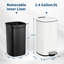 Poubelle à pédale de 9 litres avec couvercle à fermeture douce et seau intérieur amovible – Acier inoxydable – Blanc-135720580