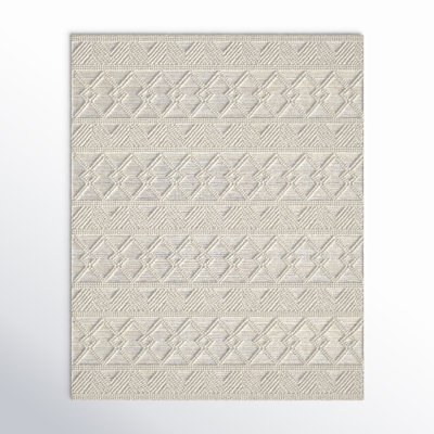 Tribeca Geometric Handmade Flatweave Wool Blue/Cream Area Rug