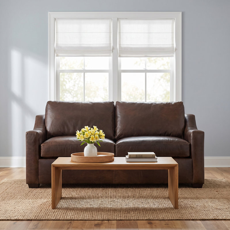 Cranbrook Upholstered 78'' Sofa, Bistro Saddle Genuine Leather