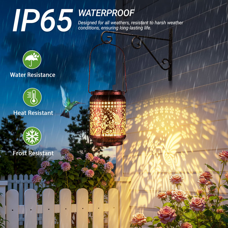 Solar Lanterns Outdoor Waterproof Hummingbird Garden Decor Gifts For Women Mom Grandma Hanging Solar Lights Metal Solar Decoration Outside For Yard, Patio, Backyard, Porch