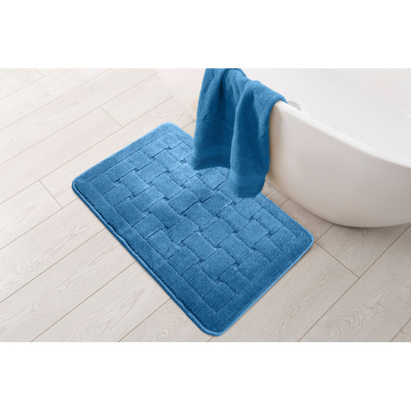 Architha Polypropylene Plastic Non-Slip Bath Mat, Blue