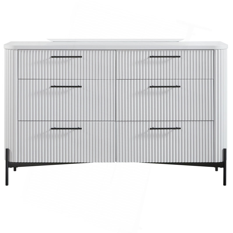 Commode 6 tiroirs Modern, Blanc
