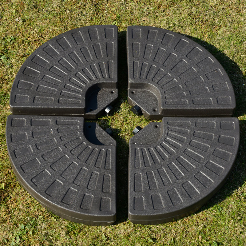 4 Cantilever Umbrella Base, Fan-Shaped Stable Resilient Weight, Handles Incorporated, Material, 148 Lbs Water Or 220 Water/Sand, Coffee Strong Heavyweight, Hard