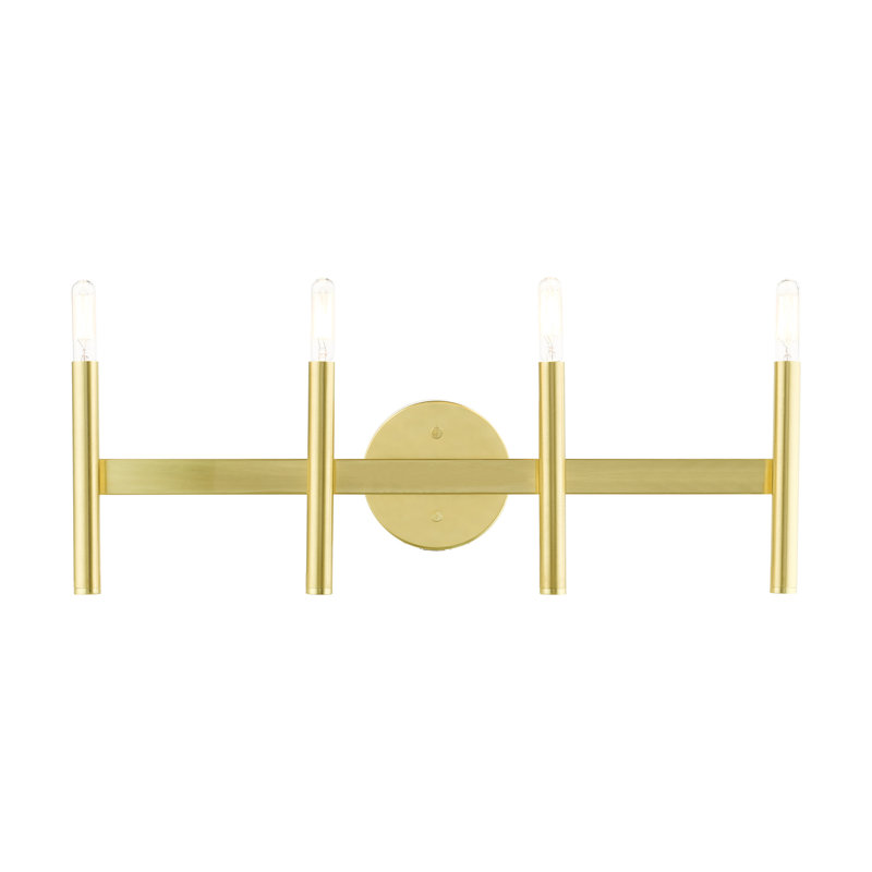 4 - Light Dimmable Vanity Light, Satin Brass