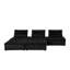 Canapé modulaire 5 pièces en velours avec repose-pieds noir-1262723870