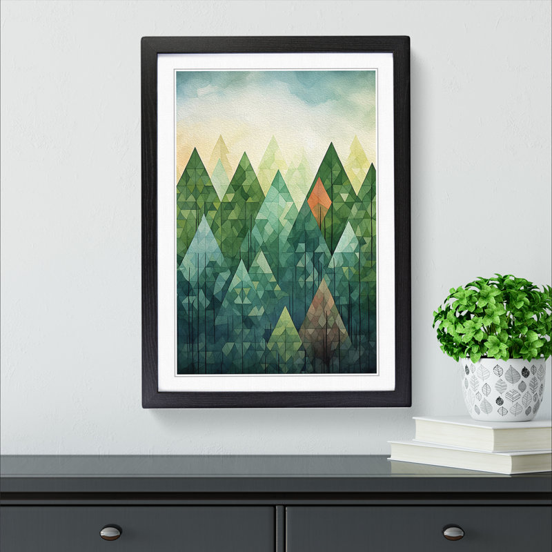 Spring Forest No.2 - Single Picture Frame Print on Wood, Black Framed, 34cm H x 25cm W