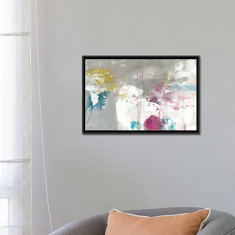 «Minute I», reproduction de peinture acrylique sur toile tendue, H 18 po x l 26 po x P 1,5 po, Toile avec cadre noir