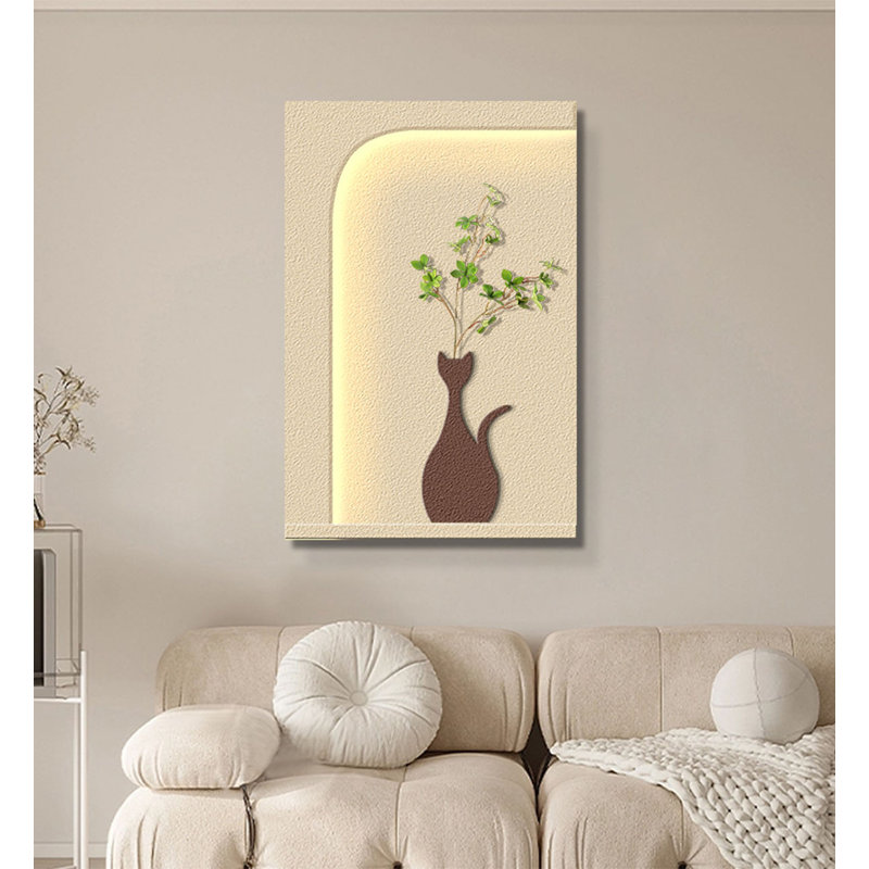 Décoration murale style grès crème, H 35,43 po x l 23,62 po x P 1,18 po
