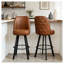 Ensemble de 2 tabourets de bar pivotants industriels avec siège baquet capitonné et coussin en mousse à mémoire de forme - Chaises modernes à hauteur de comptoir pour îlot de cuisine