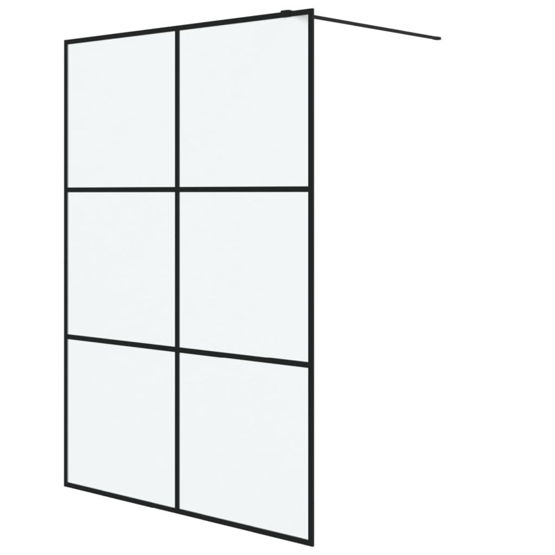 Stribling Walk-in Shower Wall Black 140x195 cm Frosted ESG Glass