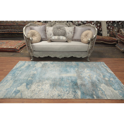 Tapis bleu 5 x 8