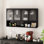 Armoire murale en verre 47,25 "à quatre portes, murale, adaptée