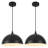 Modern Pendant Light 11.8inches 2 Packs,Black and White Hanging Light Fixtures for Kitchen,Dome Pendant Light,Ceiling Light Fixtures for Restaurant Room Aisle -214436366