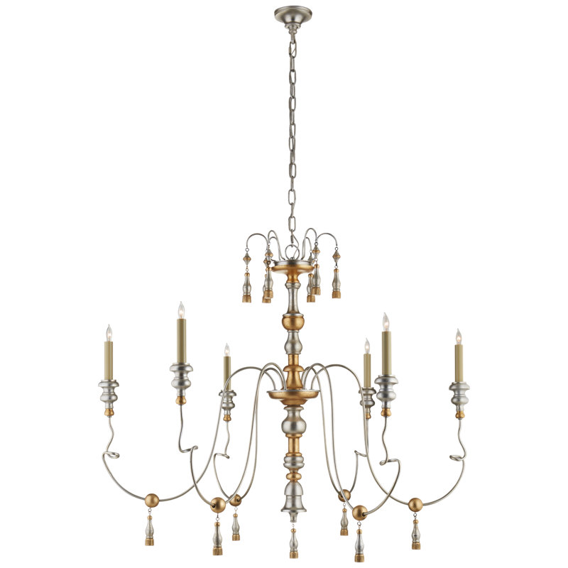 Suzanne Kasler Michele Medium Chandelier, French Gold Silver/Gold