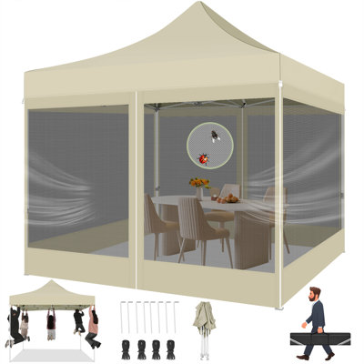 10x10 Heavy Duty Canopy Tent, Pop up Gazebo with Netting Screened ,Waterproof