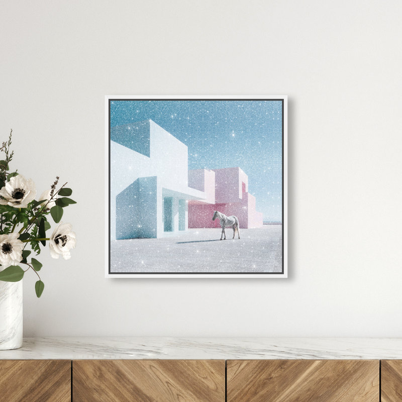 Minimalist Fortress Print by Oliver Gal, 17"H x 17"W, White Floater Frame