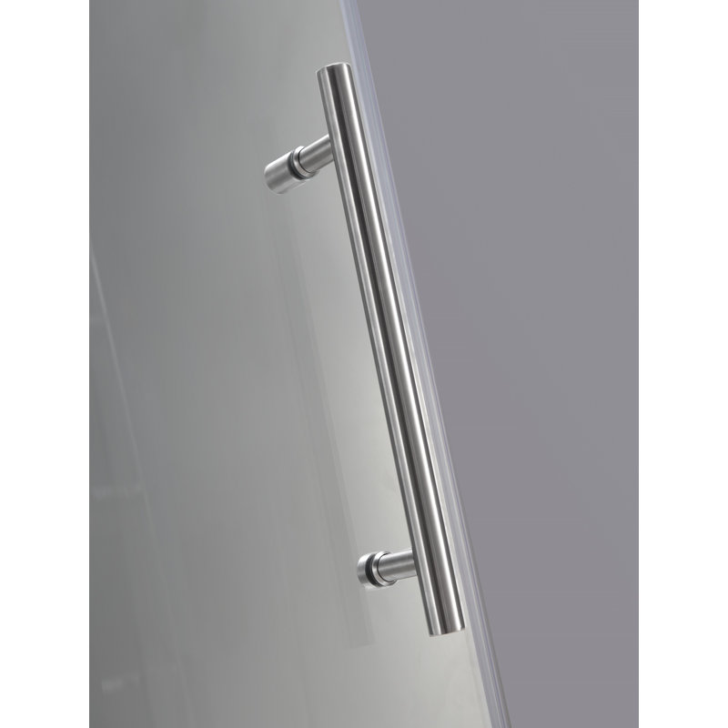 Langham 48" x 75" Rectangle Sliding Shower Enclosure, Stainless Steel
