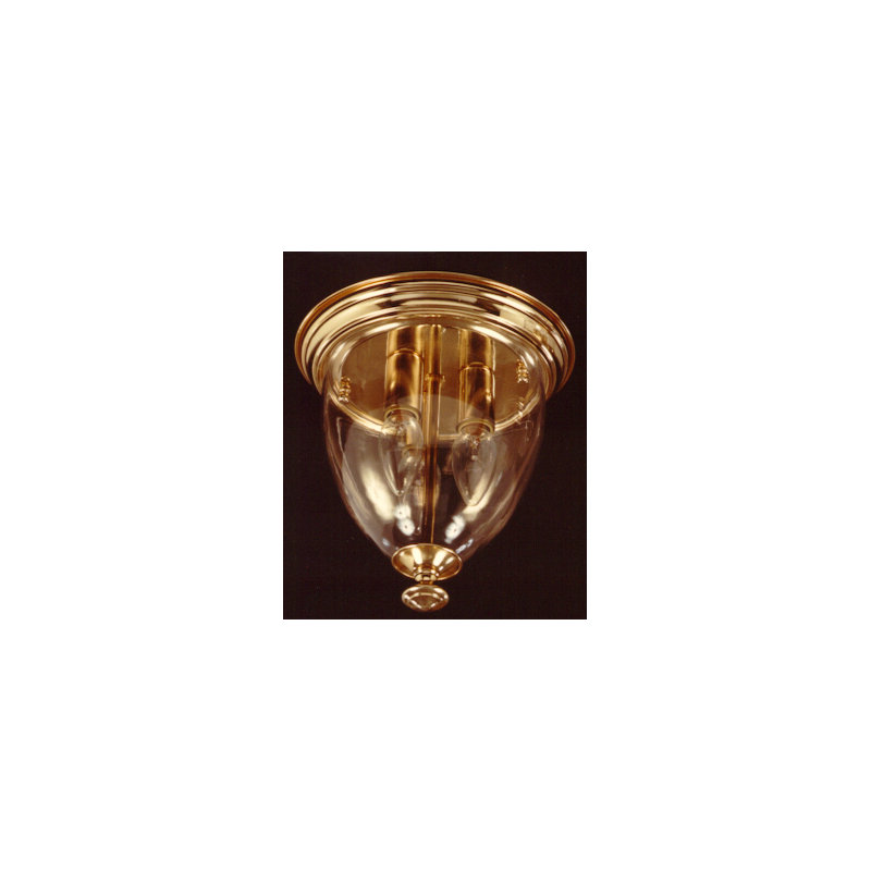 Sowell Glass Flush Mount, 24 Karat Gold Plated