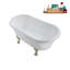 Baignoire de trempage sur pieds en acrylique 57 "avec drain, pattes et plateau en bambou 57" Streamline-83636142-83636131