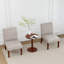 Ensemble de 2 chaises d'appoint en tissu avec table ronde en bois, fauteuil de coiffeuse décoratif pour bureau à domicile, fauteuil d'appoint de coin