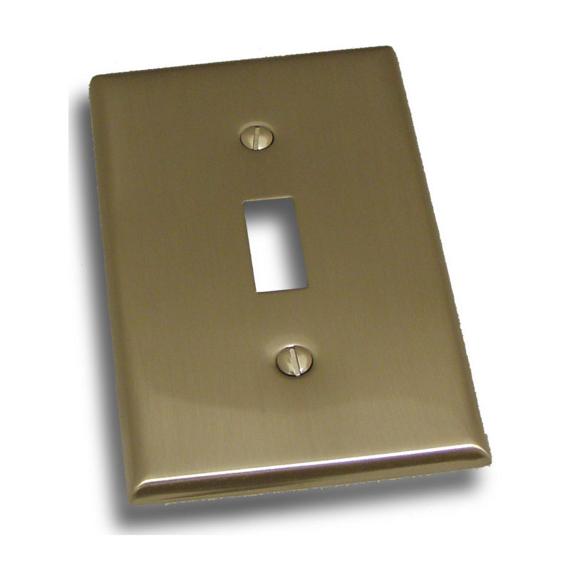 No Subject 1 - Gang Toggle Light Switch Standard Wall Plate, Satin Nickel